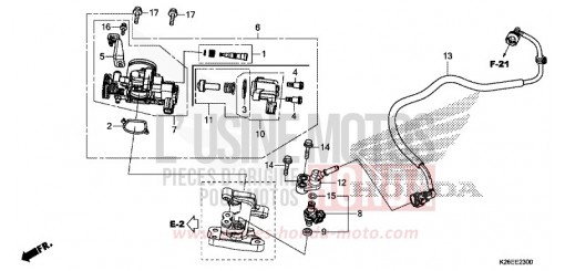 CORPS DE PAPILLON MSX125AJ de 2018